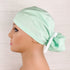 Mint Minidot Ponytail Scrub Hat